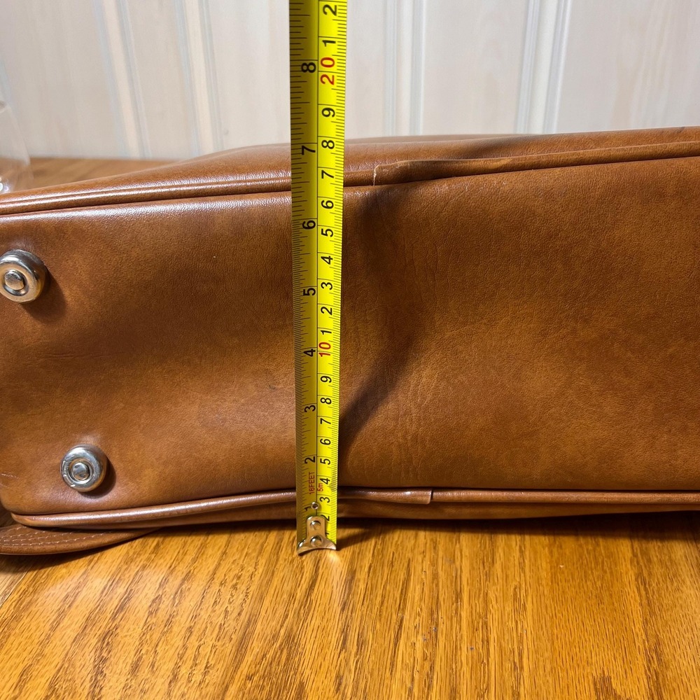 Vintage Brown Vinyl Leather Crossbody Bag Retro Messenger Bag WITH KEYS - Picture 12 of 15